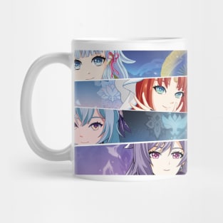 Genshin Impact - Eula , Keqing , Nilou & Ayaka Mug